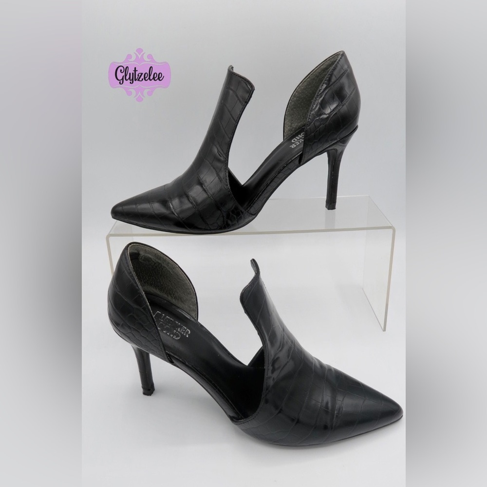 𝅺Bleeker & Bond Black Textured “Poppy” Pump Women’s Size 6